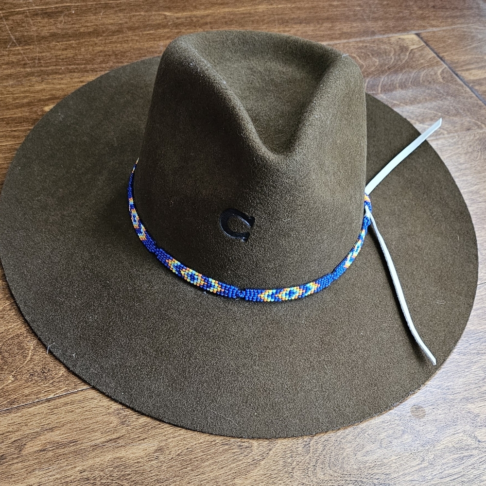 Charlie Horse Brown Felt Hat with Beaded Band